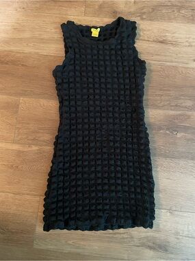 Daisy Black Textured Mini Dress